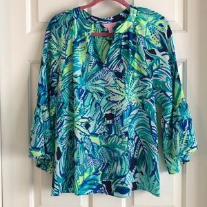 Lilly Pulitzer Flounce Sleeve Top Size Small